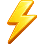 Lightning bolt icon representing electricity or energy.